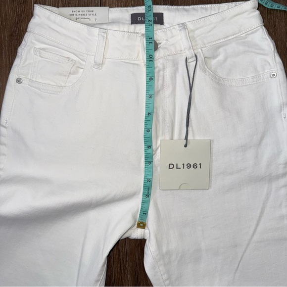 DL1961 Womens Jerry Vintage White Denim High-Rise Straight leg - Picture 5 of 10